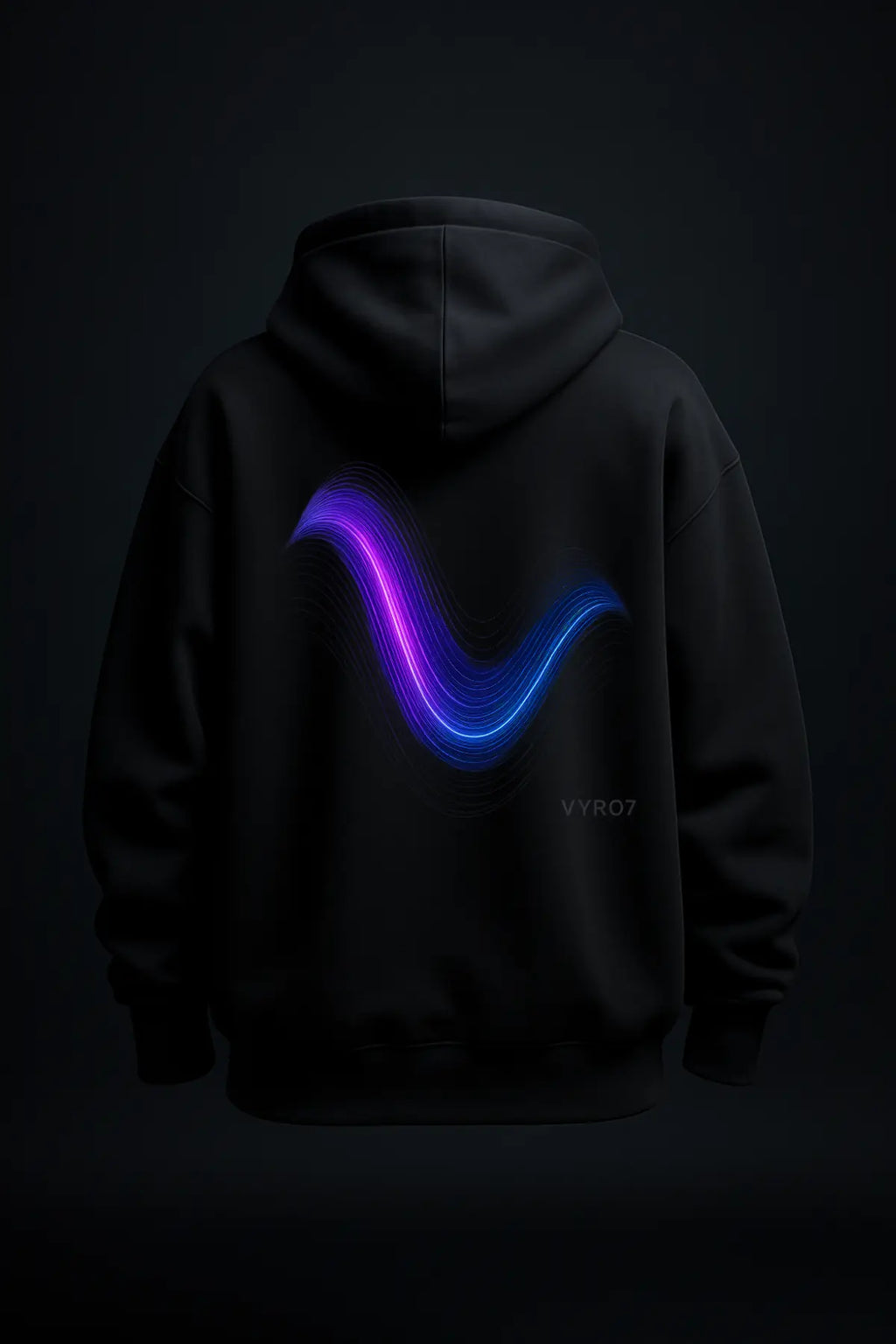 Leuchtende Wellen Oversized Hoodie