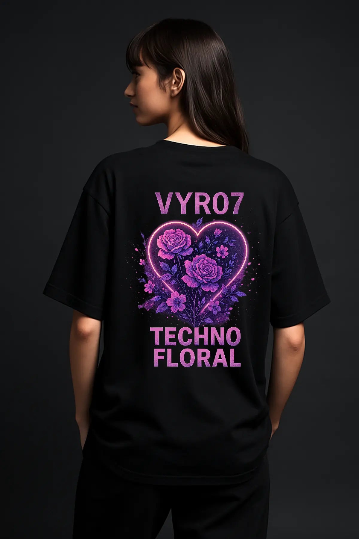 Techno Floral Oversized Shirt