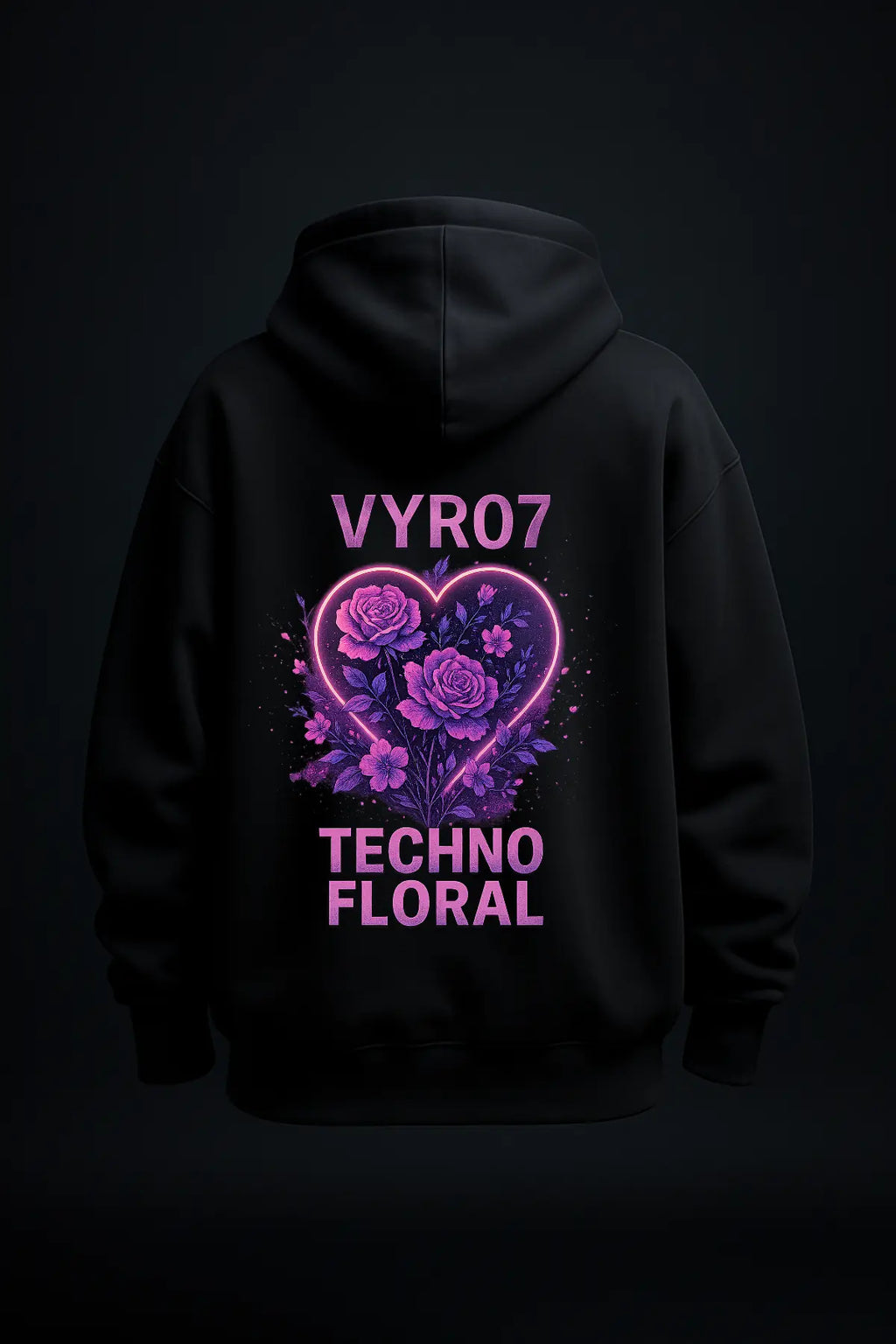 Techno Floral Oversized Hoodie