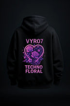 Techno Floral Oversized Hoodie