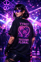 Techno Floral Oversized Shirt